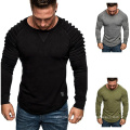 2021 Oversized  Autumn Large Size New Solid Color Neckline Inverted Triangle Logo Shoulder Pleat Men's plus-size hoodies